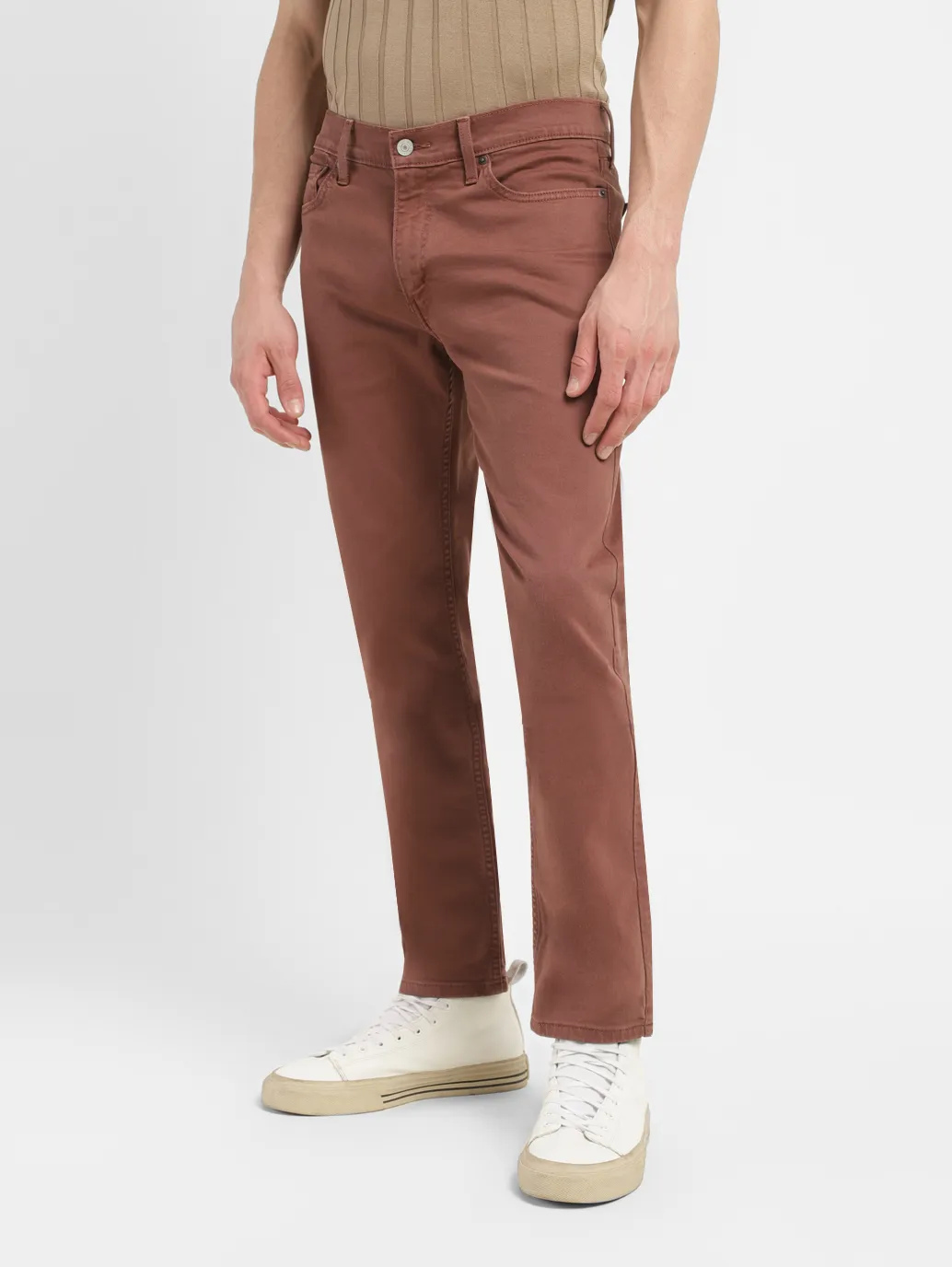 Men's 512 Brown Slim Tapered Fit Mid Rise Jeans - Image 5