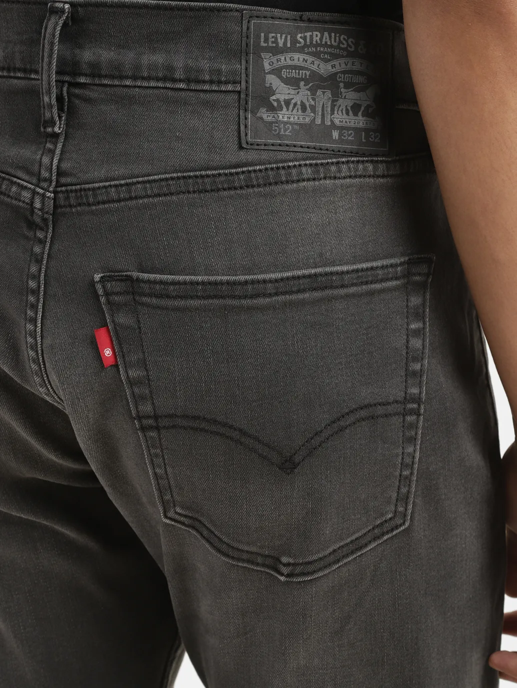 Men's 512 Charcoal Grey Slim Tapered Fit Mid Rise Jeans - Image 7
