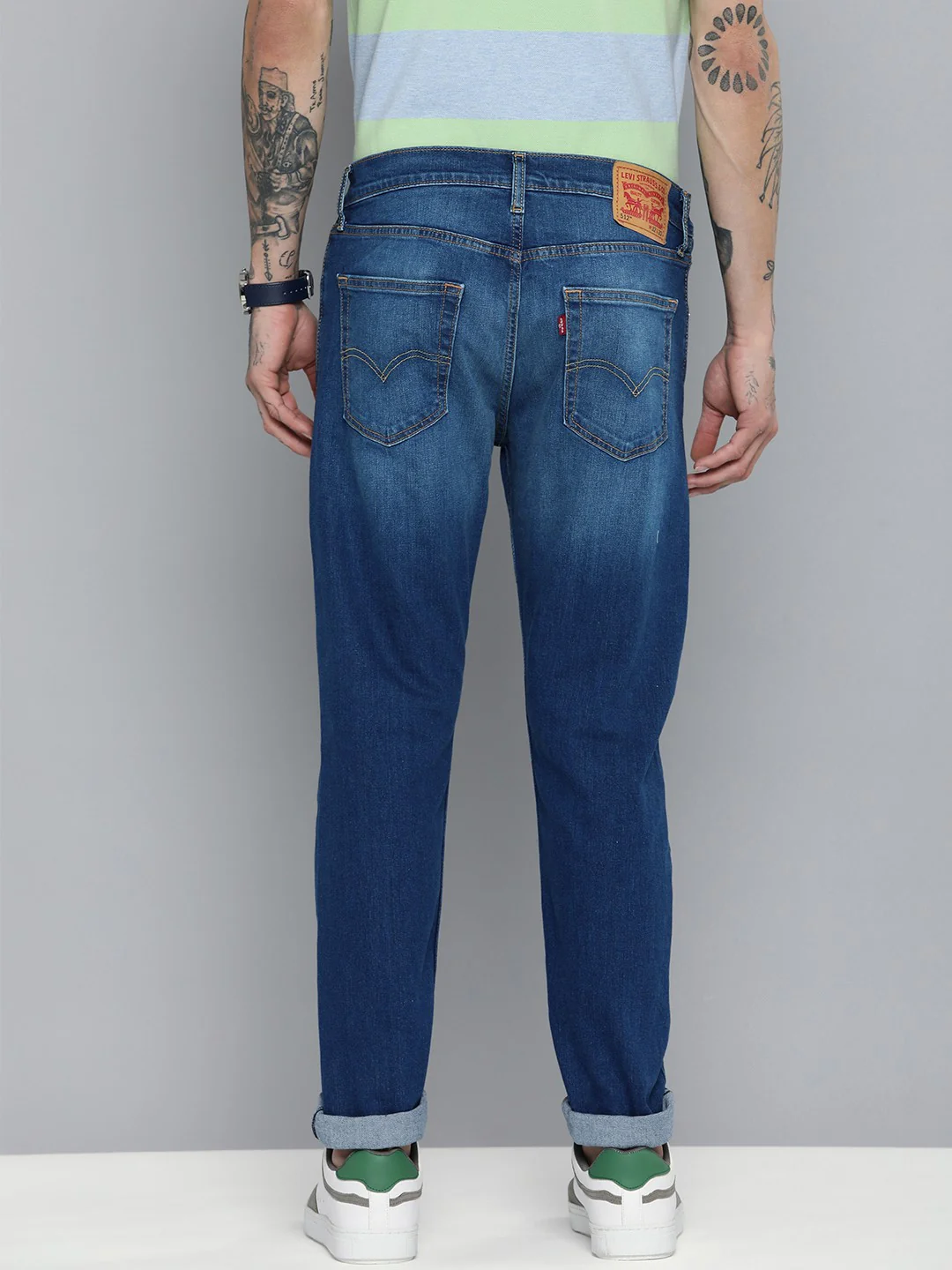 Men's 512 Blue Slim Tapered Fit Mid Rise Jeans - Image 5