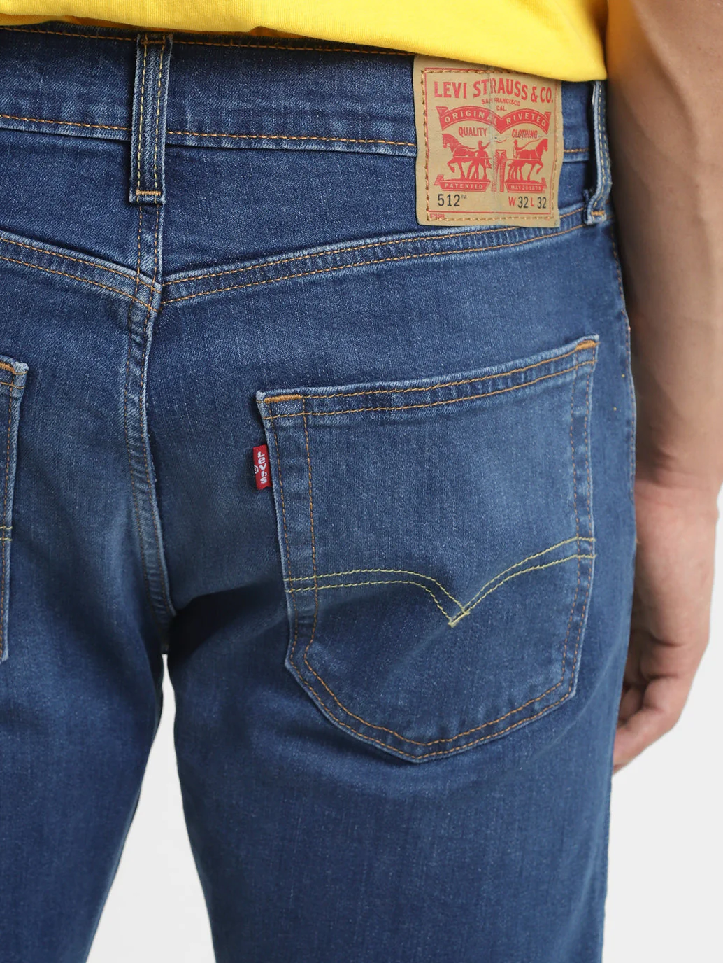Men's 512 Blue Slim Tapered Fit Mid Rise Jeans - Image 6