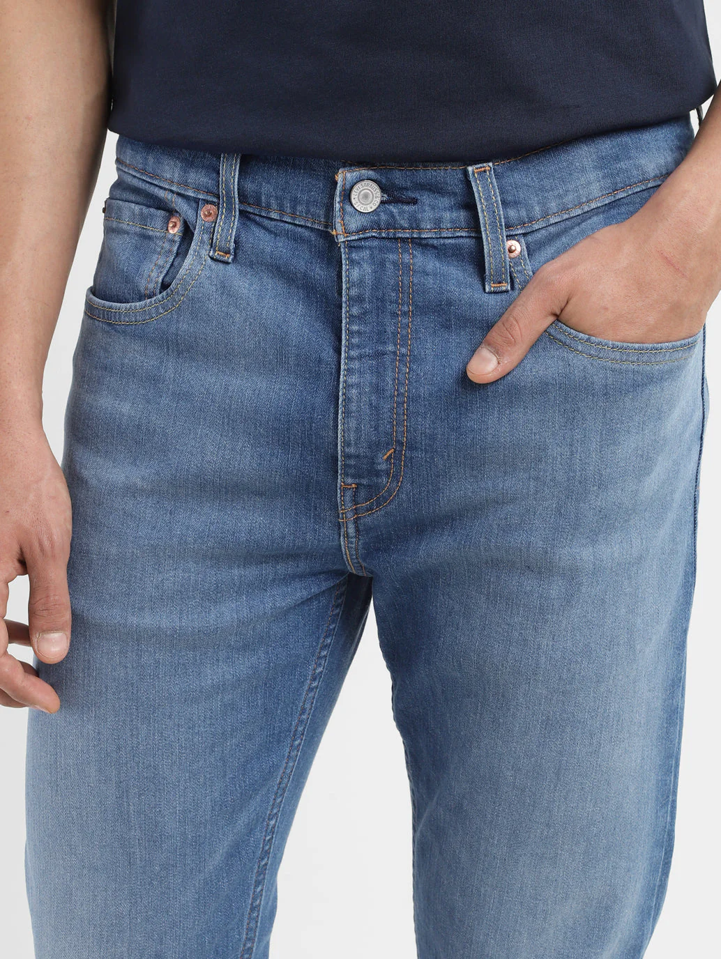 Men's 512 Blue Slim Tapered Fit Mid Rise Jeans - Image 7