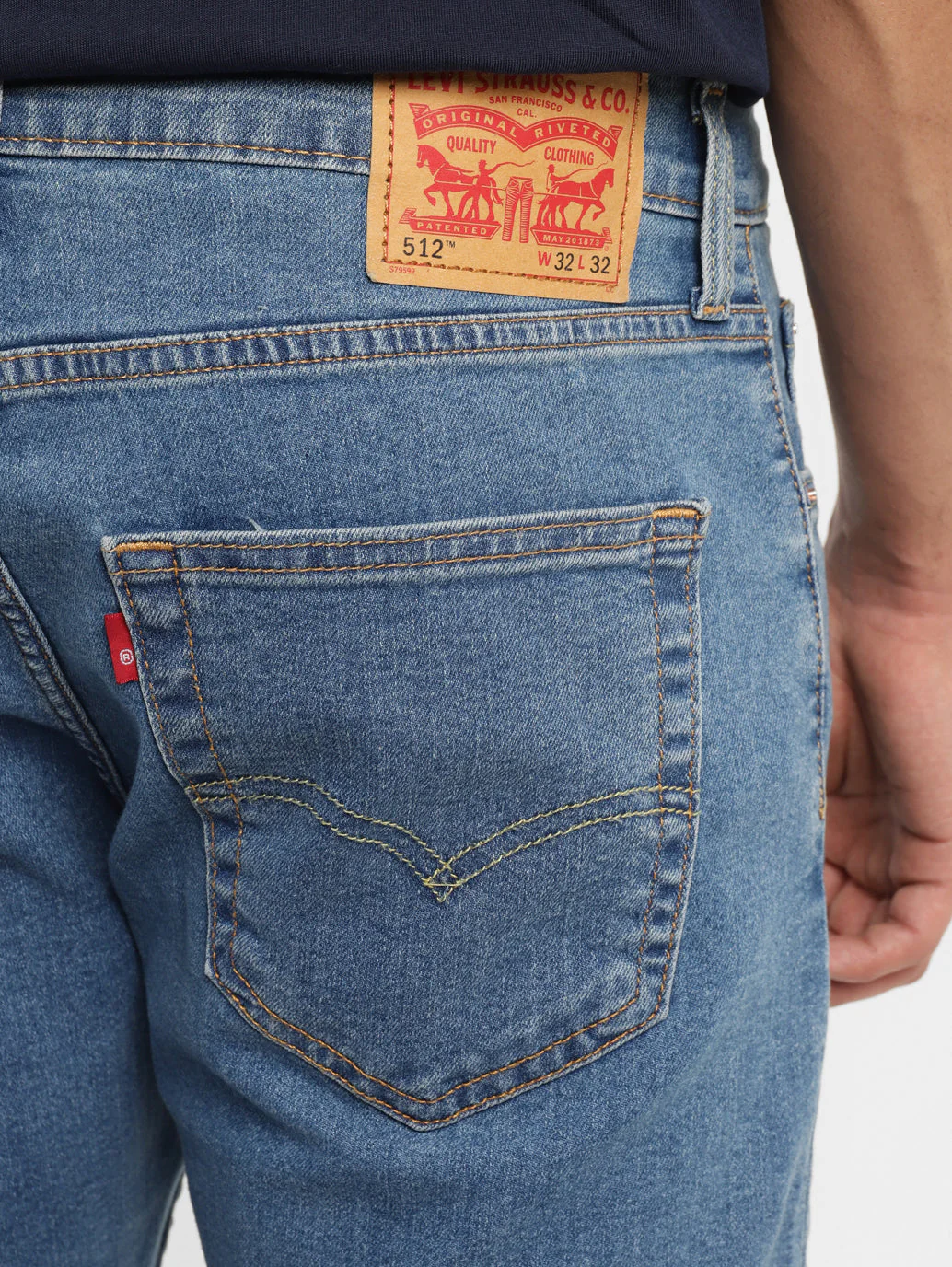 Men's 512 Blue Slim Tapered Fit Mid Rise Jeans - Image 6