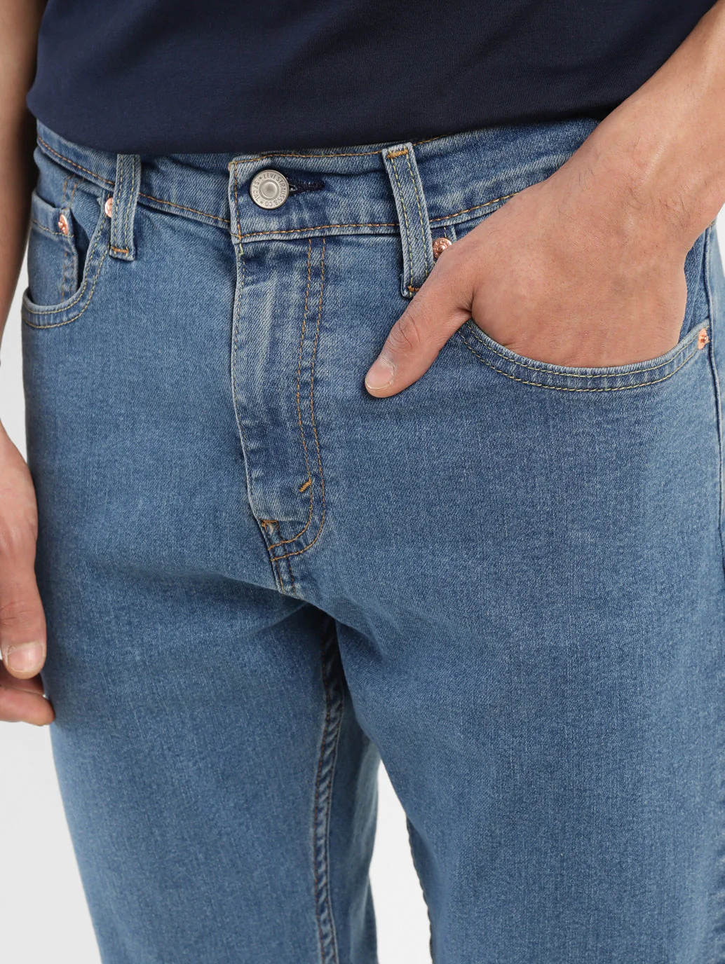 Men's 512 Blue Slim Tapered Fit Mid Rise Jeans - Image 7