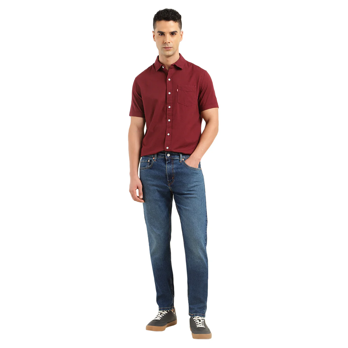 Men's 512 Blue Slim Tapered Fit Mid Rise Jeans - Image 6
