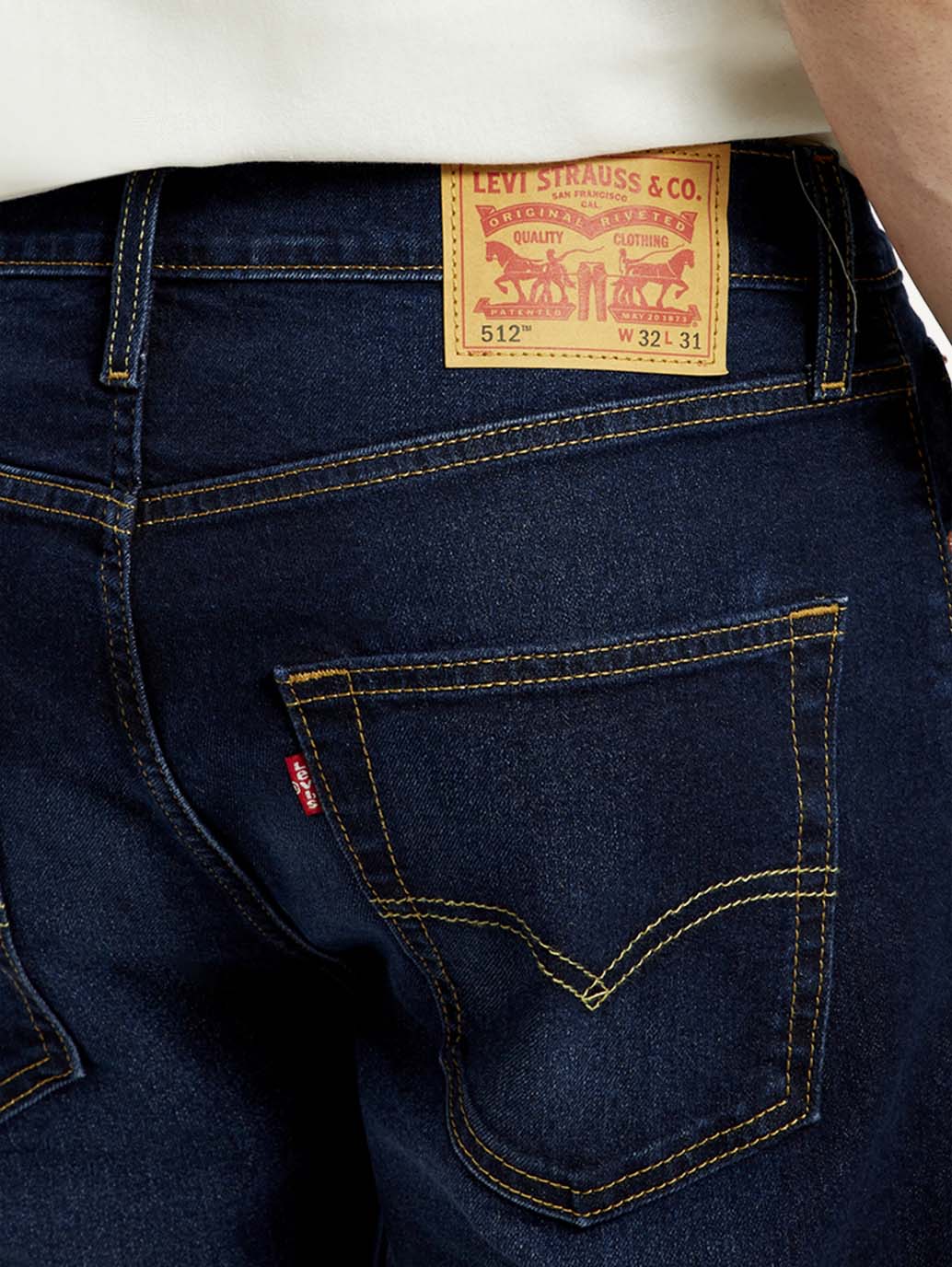 Men's 512 Dark Blue Slim Tapered Fit Mid Rise Jeans - Image 6