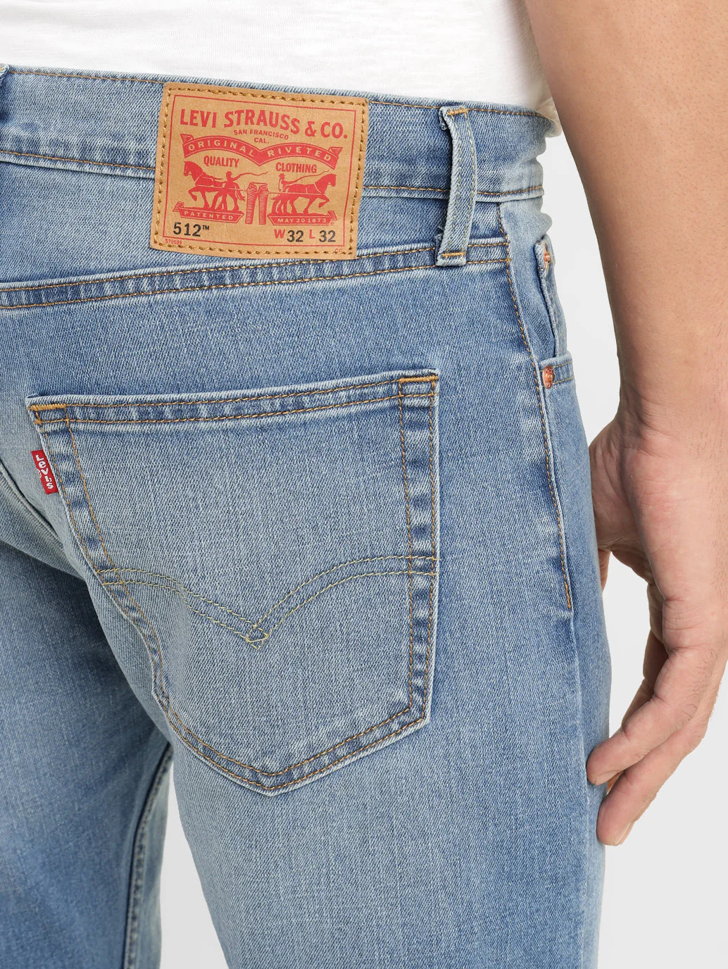 Men's 512 Blue Slim Tapered Fit Mid Rise Jeans - Image 6