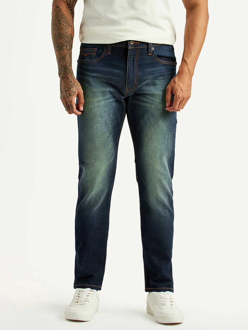 Men's Tinted 512 Dark Blue Slim Tapered Fit Mid Rise Jeans - Image 2