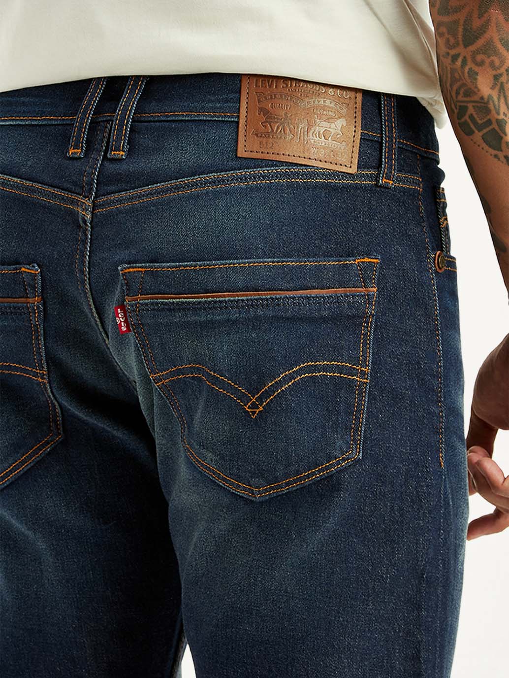 Men's Tinted 512 Dark Blue Slim Tapered Fit Mid Rise Jeans - Image 3