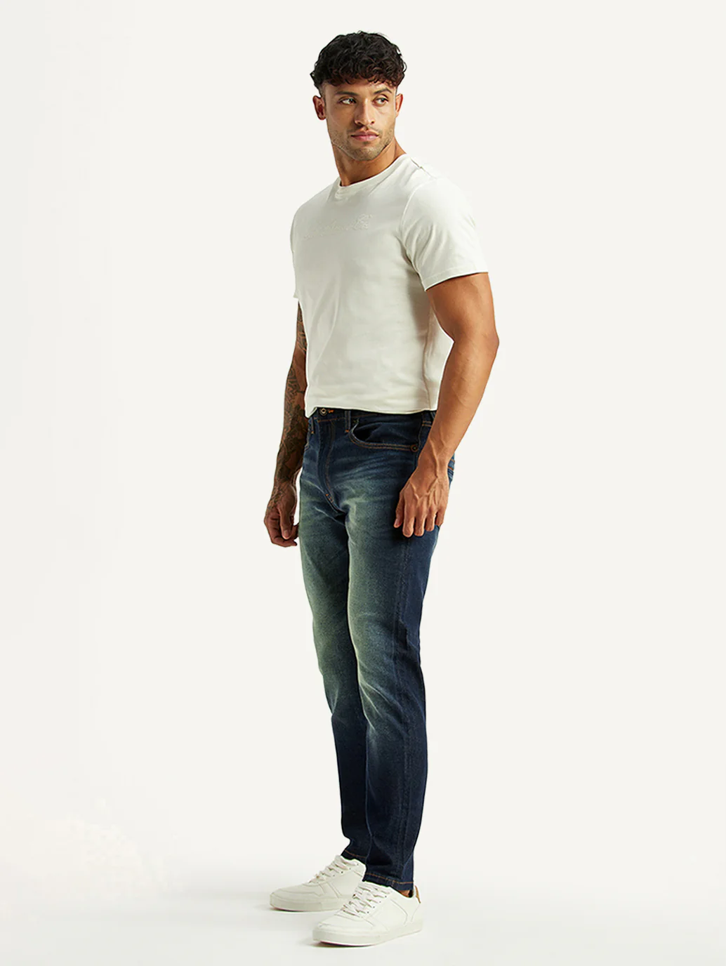 Men's Tinted 512 Dark Blue Slim Tapered Fit Mid Rise Jeans - Image 5