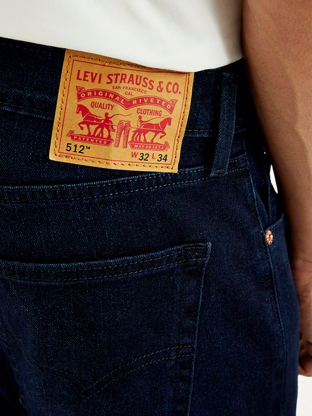 Men's 512 Dark Blue Slim Tapered Fit Mid Rise Jeans - Image 5