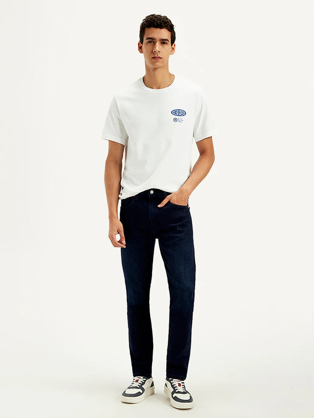 Men's 512 Dark Blue Slim Tapered Fit Mid Rise Jeans - Image 6