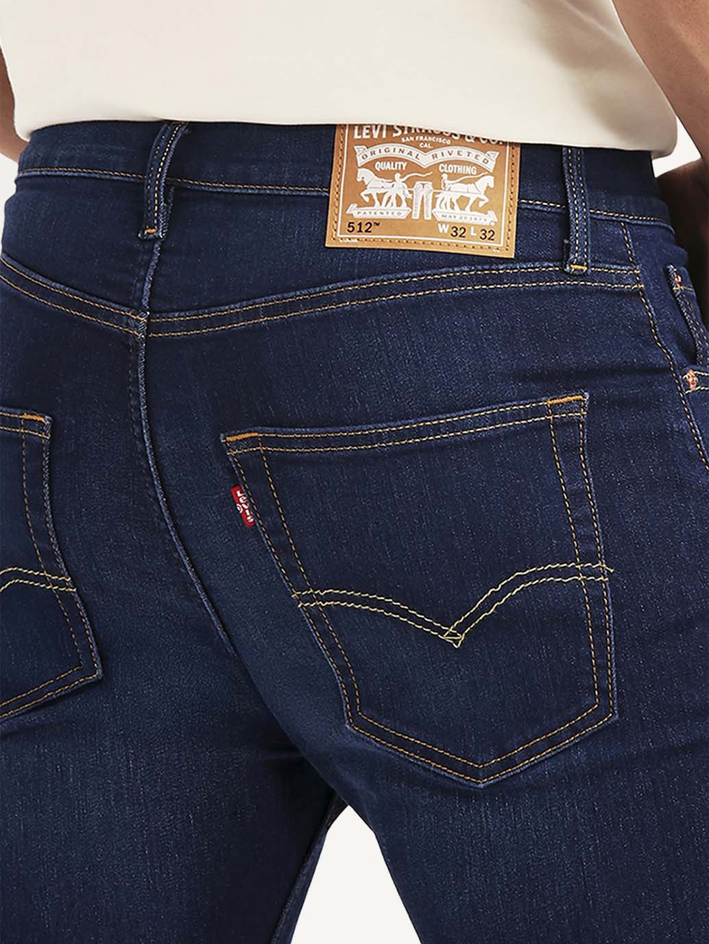 Men's 512 Dark Blue Slim Tapered Fit Mid Rise Jeans - Image 5