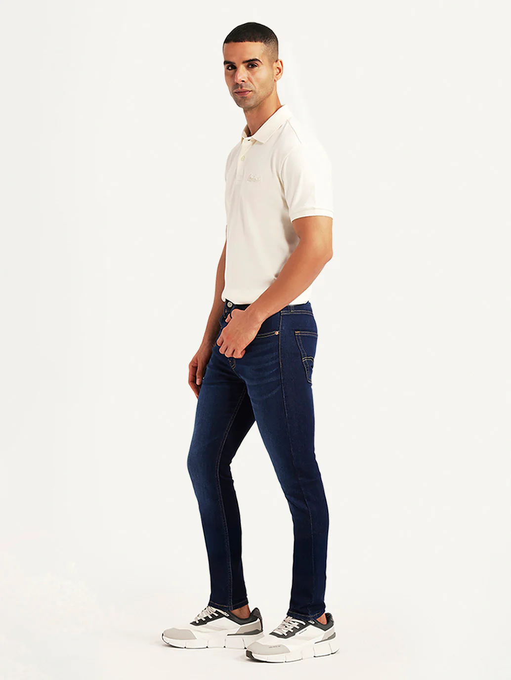 Men's 512 Dark Blue Slim Tapered Fit Mid Rise Jeans - Image 6