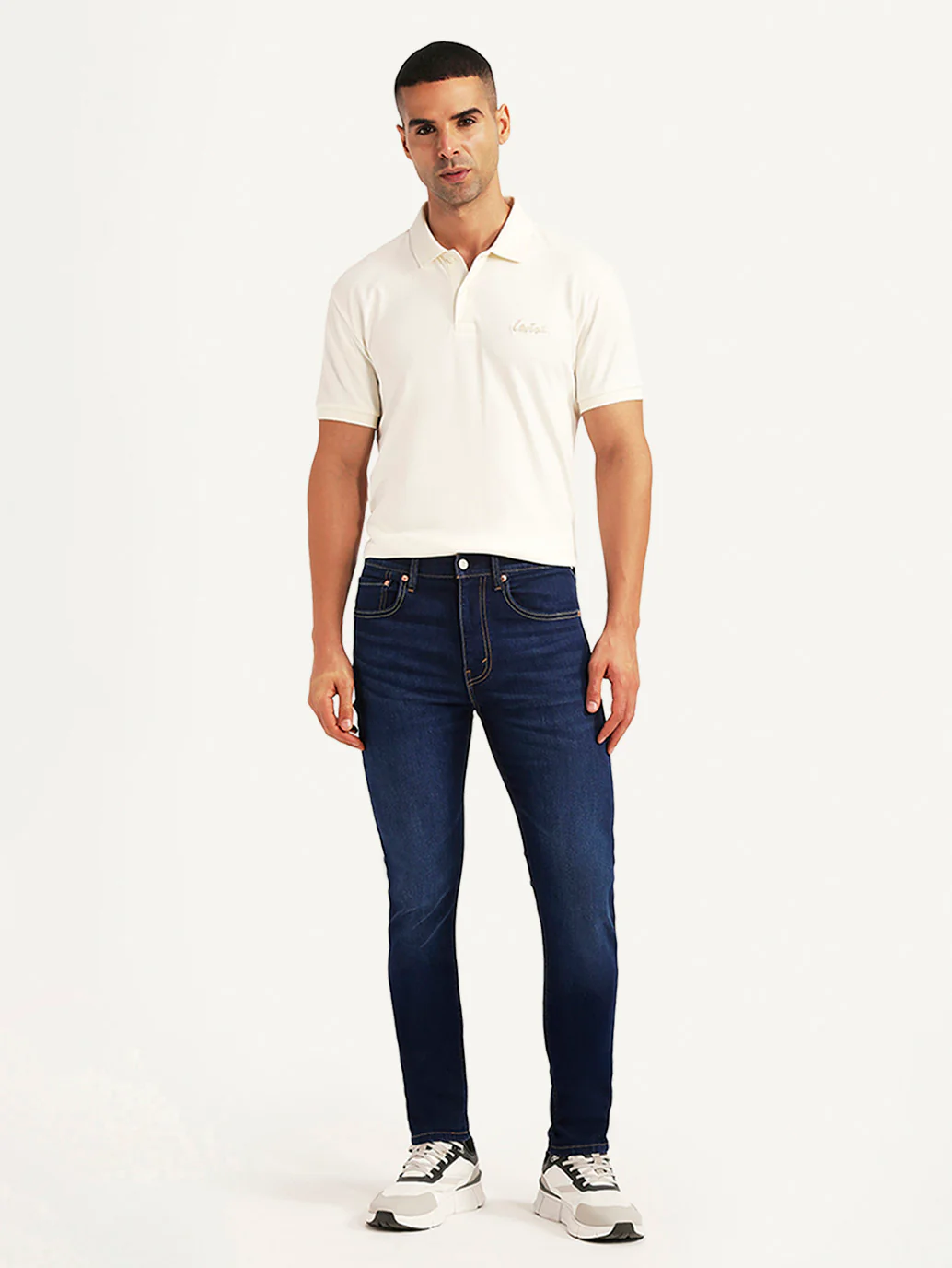 Men's 512 Dark Blue Slim Tapered Fit Mid Rise Jeans - Image 7