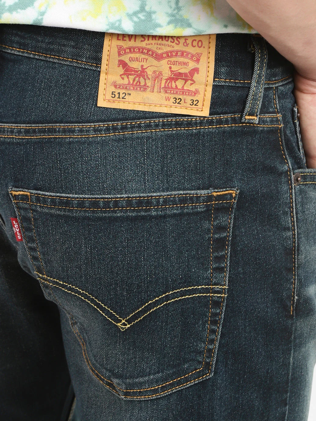 Men's 512 Blue Slim Tapered Fit Mid Rise Jeans - Image 7