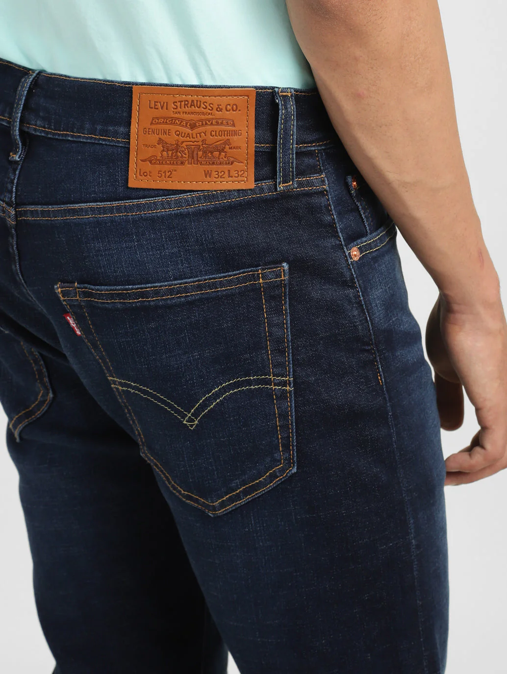 Men's 512 Blue Slim Tapered Fit Mid Rise Jeans - Image 9