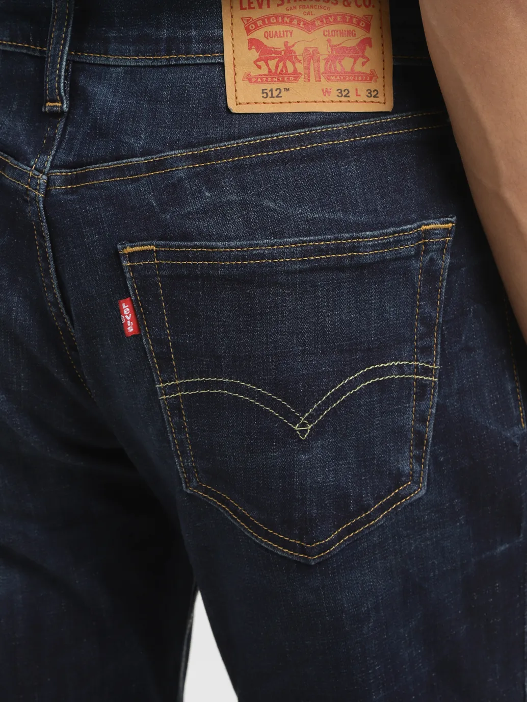 Men's 512 Blue Slim Tapered Fit Mid Rise Jeans - Image 7