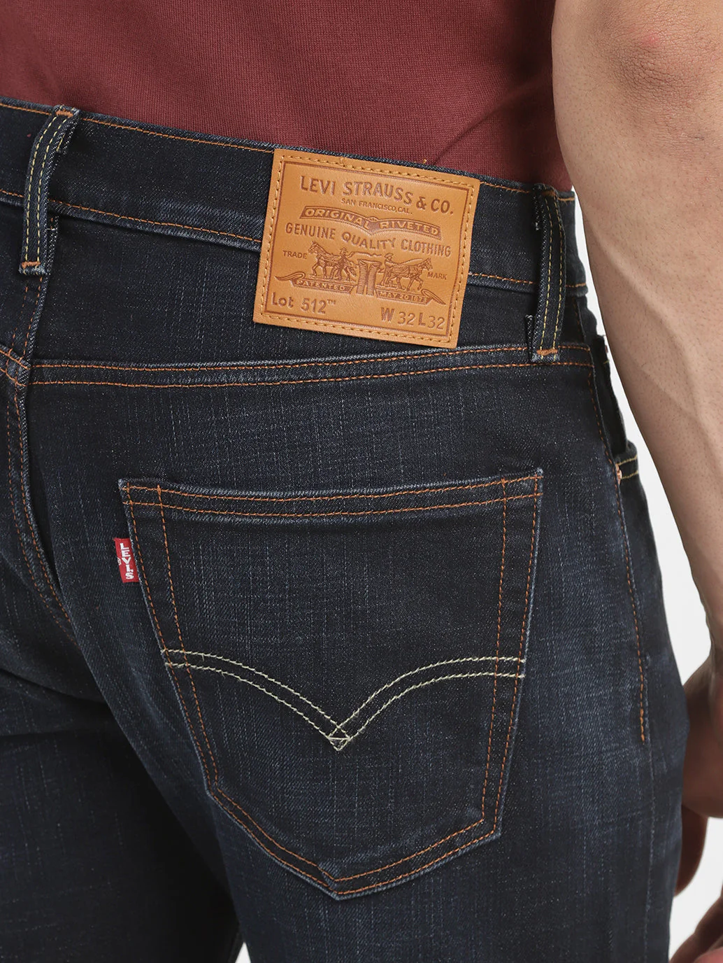 Men's 512 Blue Slim Tapered Fit Mid Rise Jeans - Image 6