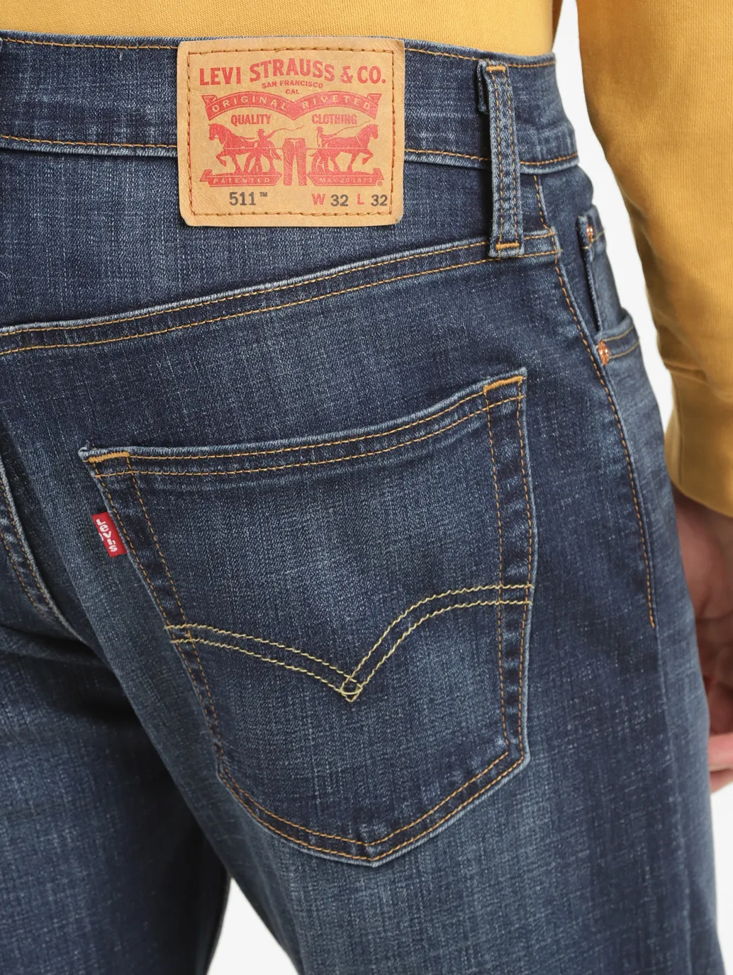 Men's 512 Blue Slim Tapered Fit Mid Rise Jeans - Image 7