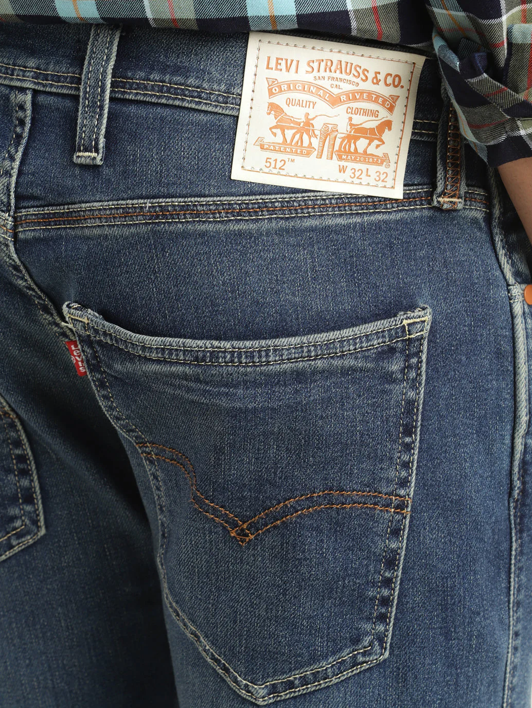 Men's 512 Blue Slim Tapered Fit Mid Rise Jeans - Image 7