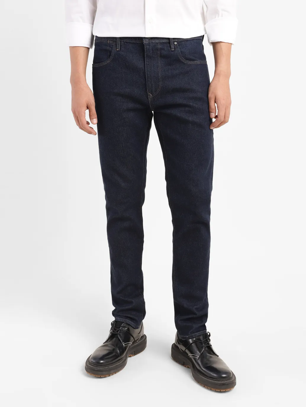 Men's Redloop 512 Navy Blue Slim Tapered Fit Mid Rise Jeans - Image 2