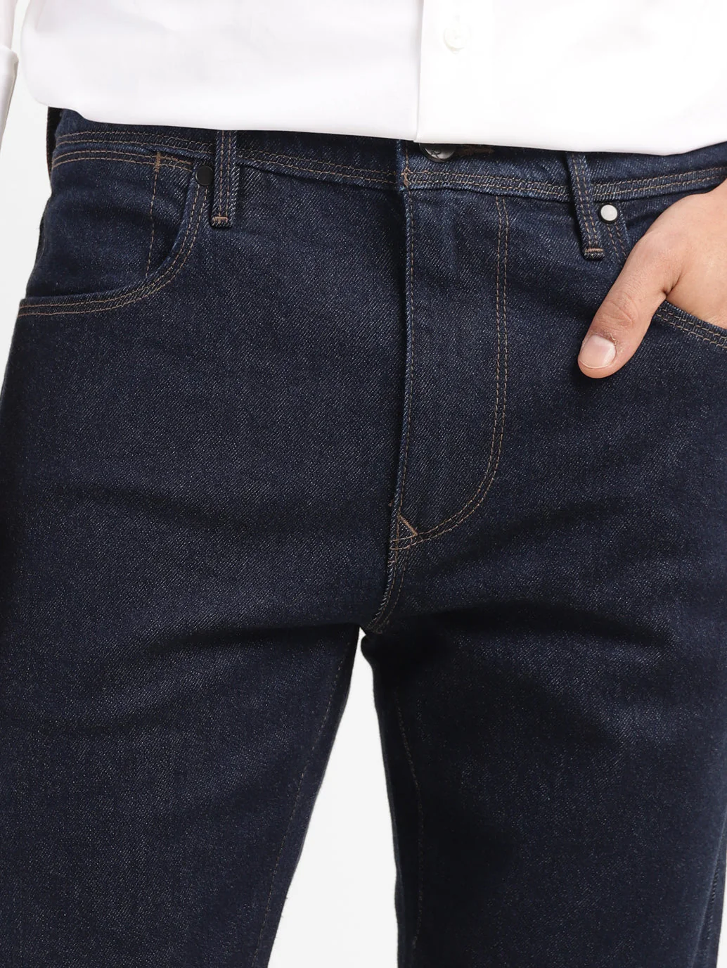 Men's Redloop 512 Navy Blue Slim Tapered Fit Mid Rise Jeans - Image 5