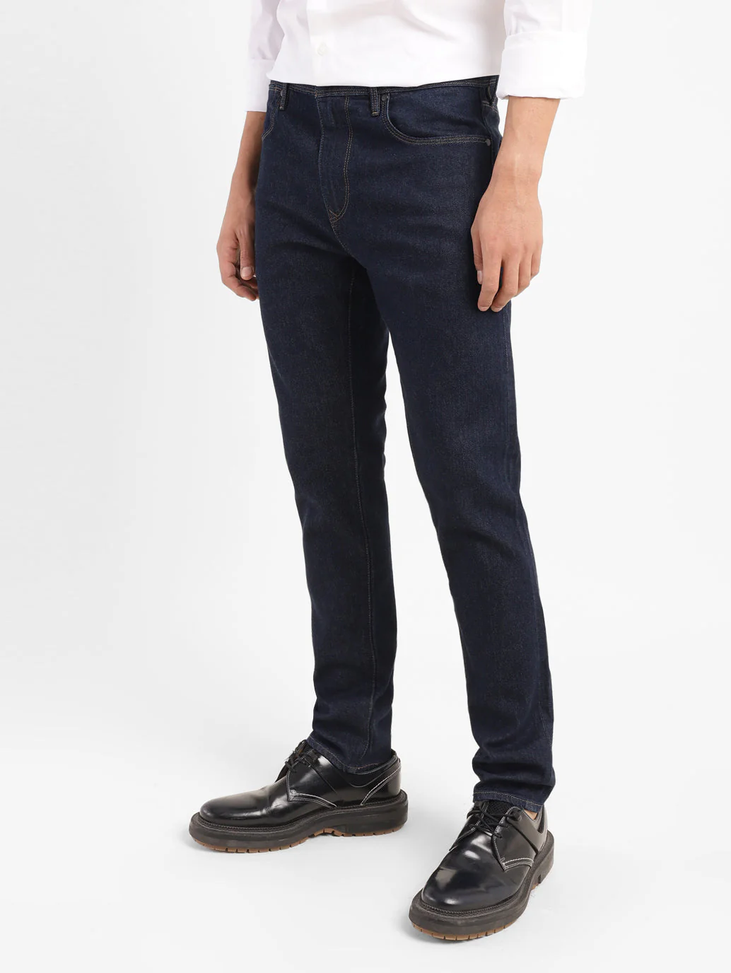 Men's Redloop 512 Navy Blue Slim Tapered Fit Mid Rise Jeans - Image 6