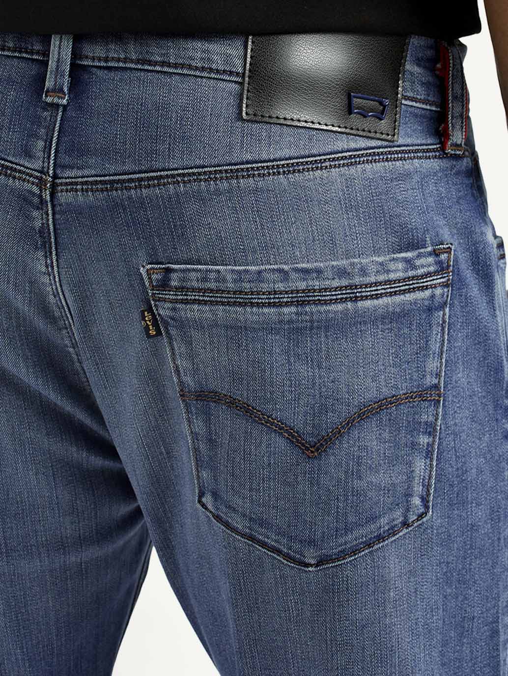 Men's Redloop 512 Dark Indigo Slim Tapered Fit Mid Rise Jeans - Image 5
