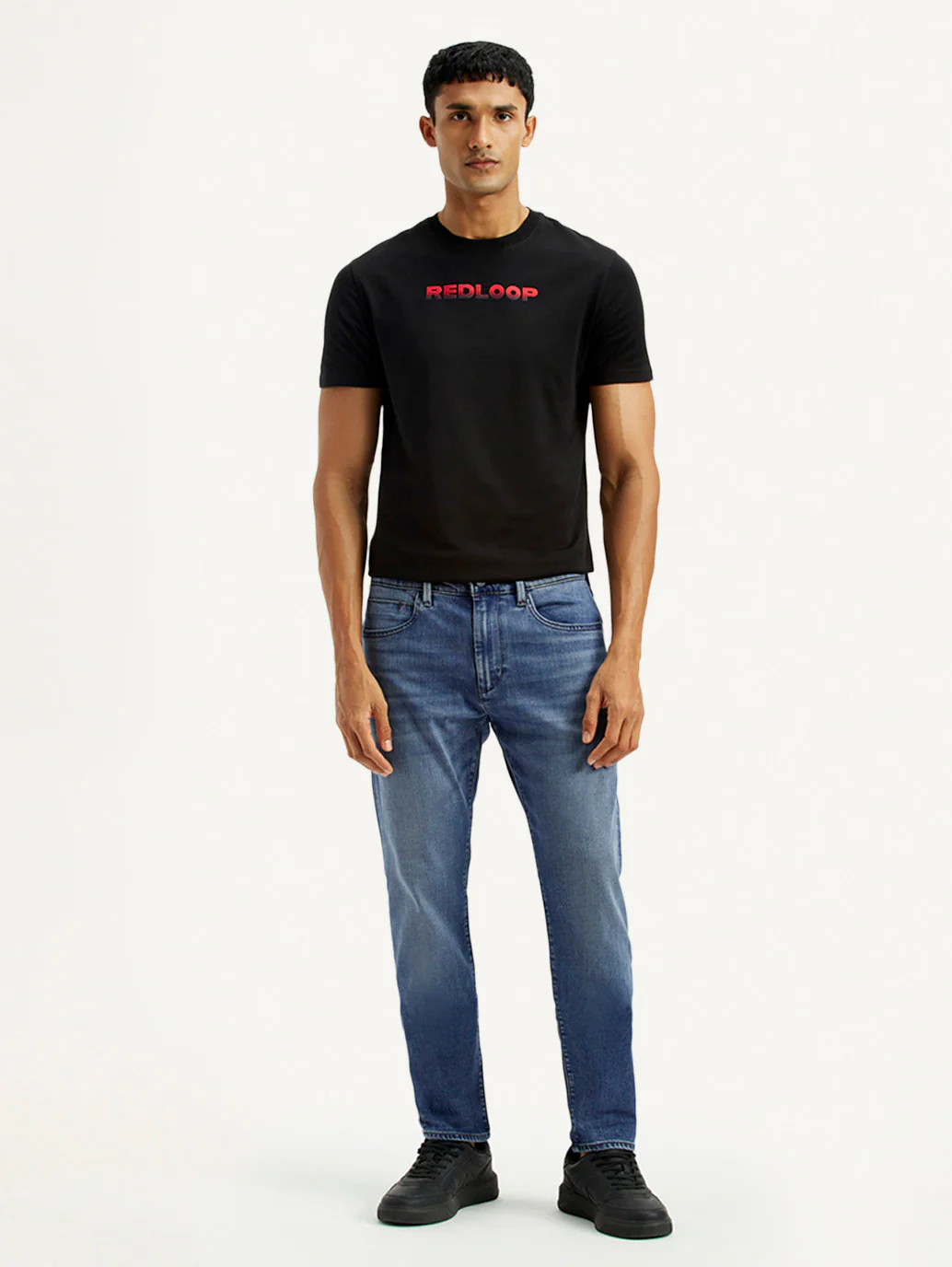 Men's Redloop 512 Dark Indigo Slim Tapered Fit Mid Rise Jeans - Image 7