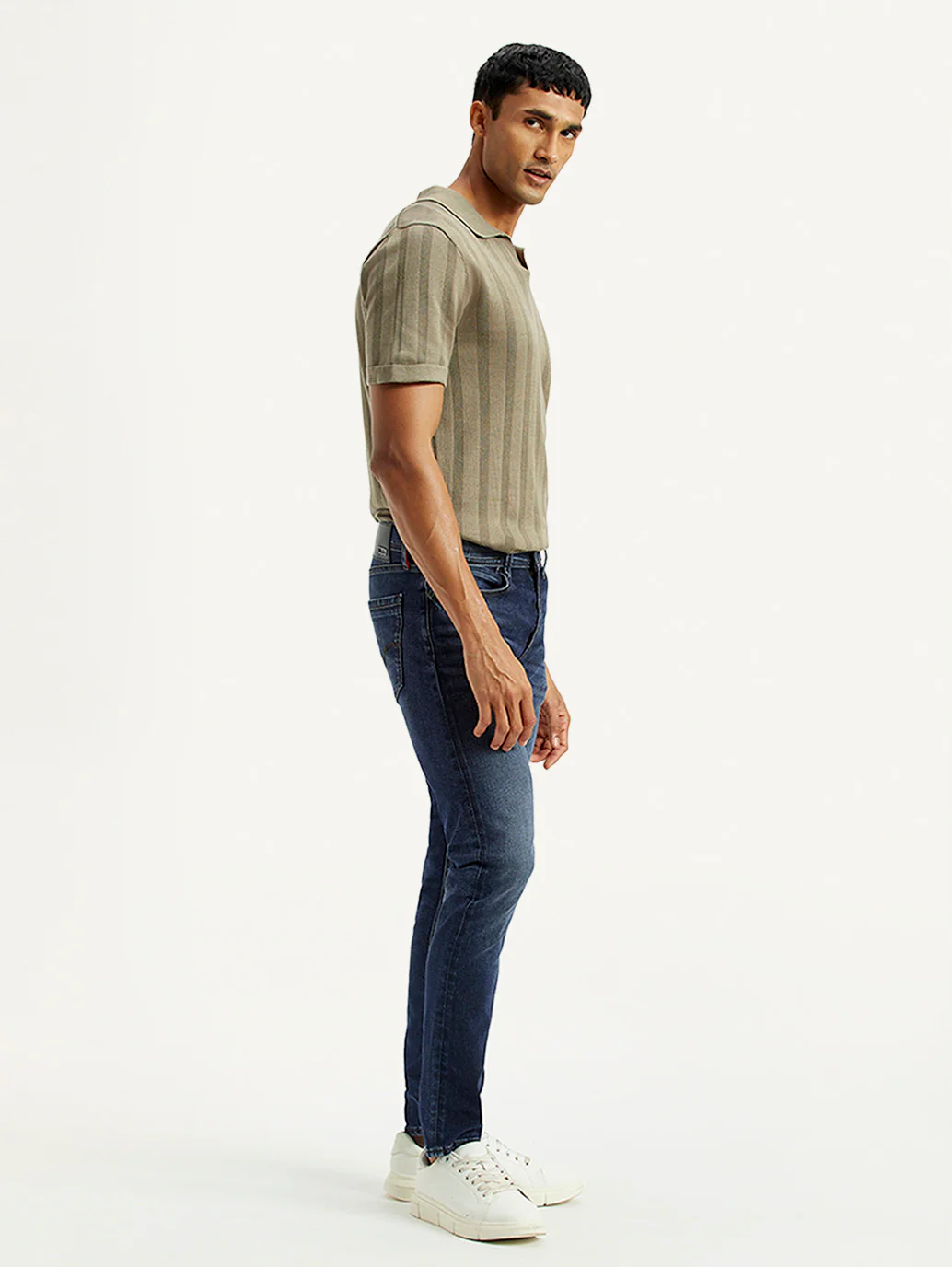 Men's Redloop 512 Dark Indigo Slim Tapered Fit Mid Rise Jeans - Image 3