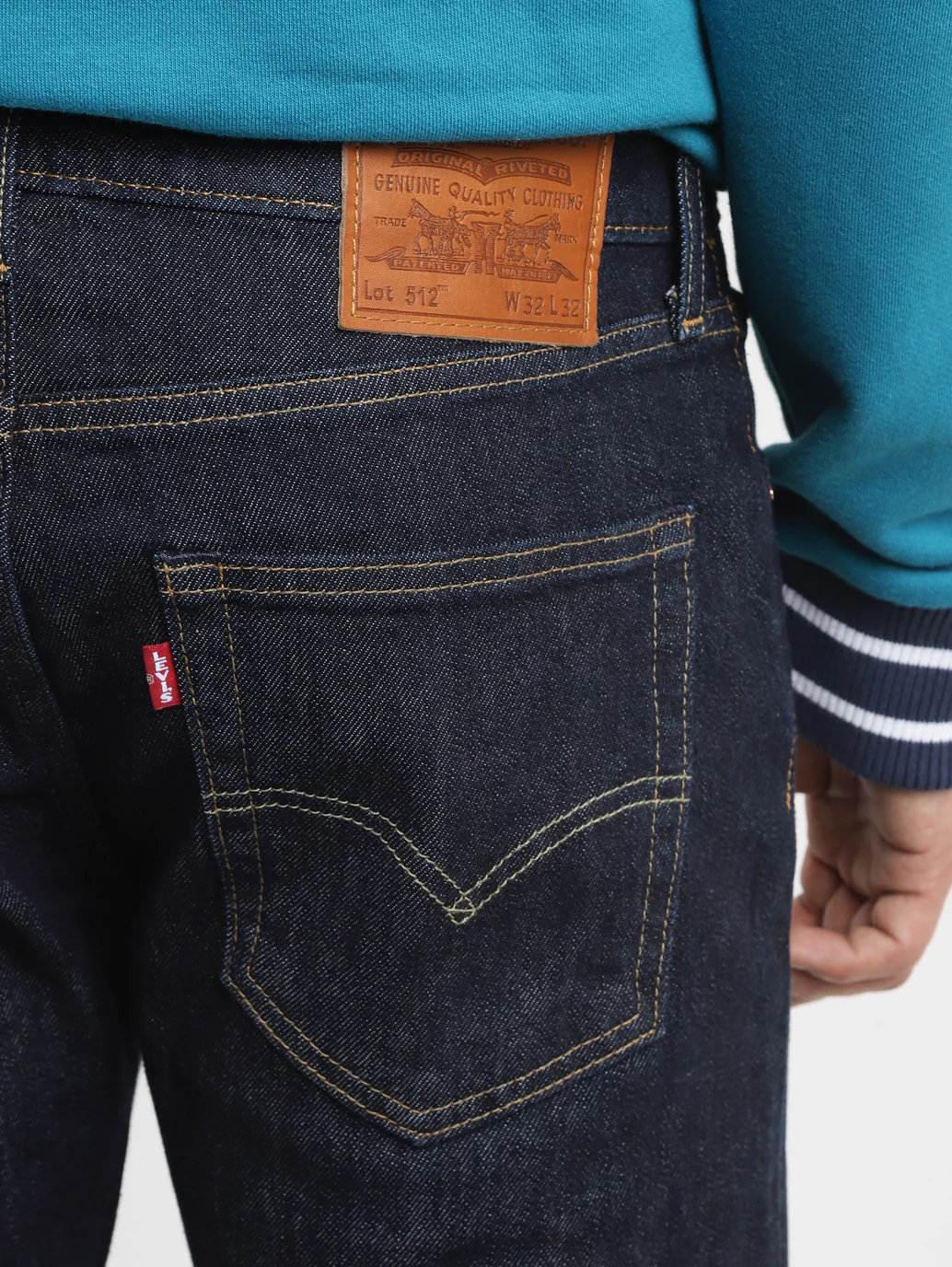 Men's 512 Navy Blue Slim Tapered Fit Mid Rise Jeans - Image 5