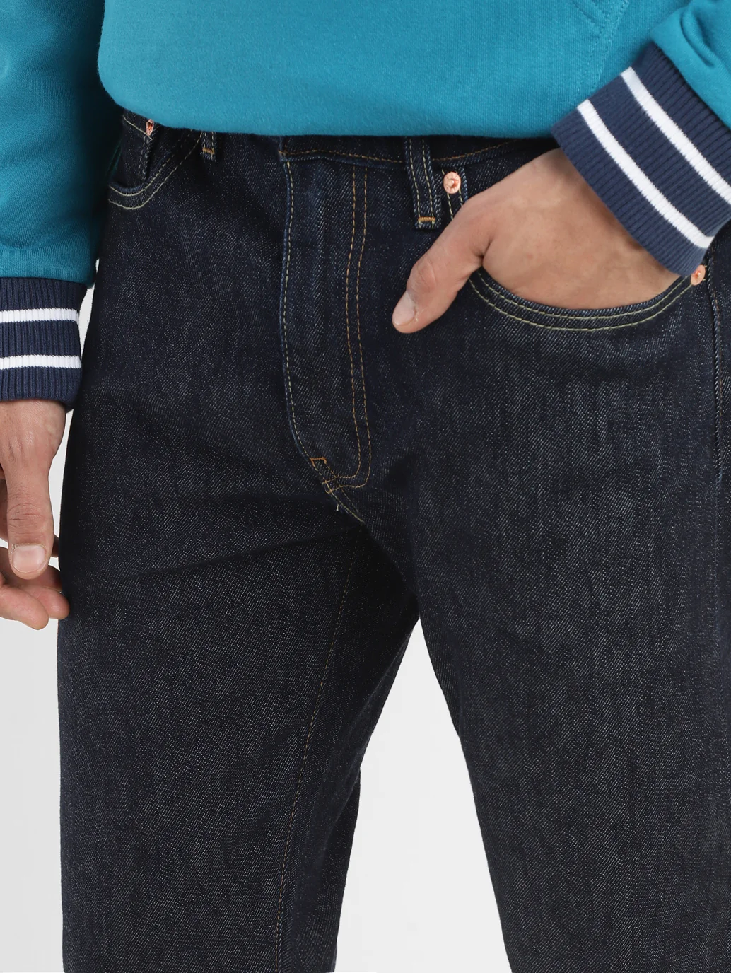 Men's 512 Navy Blue Slim Tapered Fit Mid Rise Jeans - Image 6