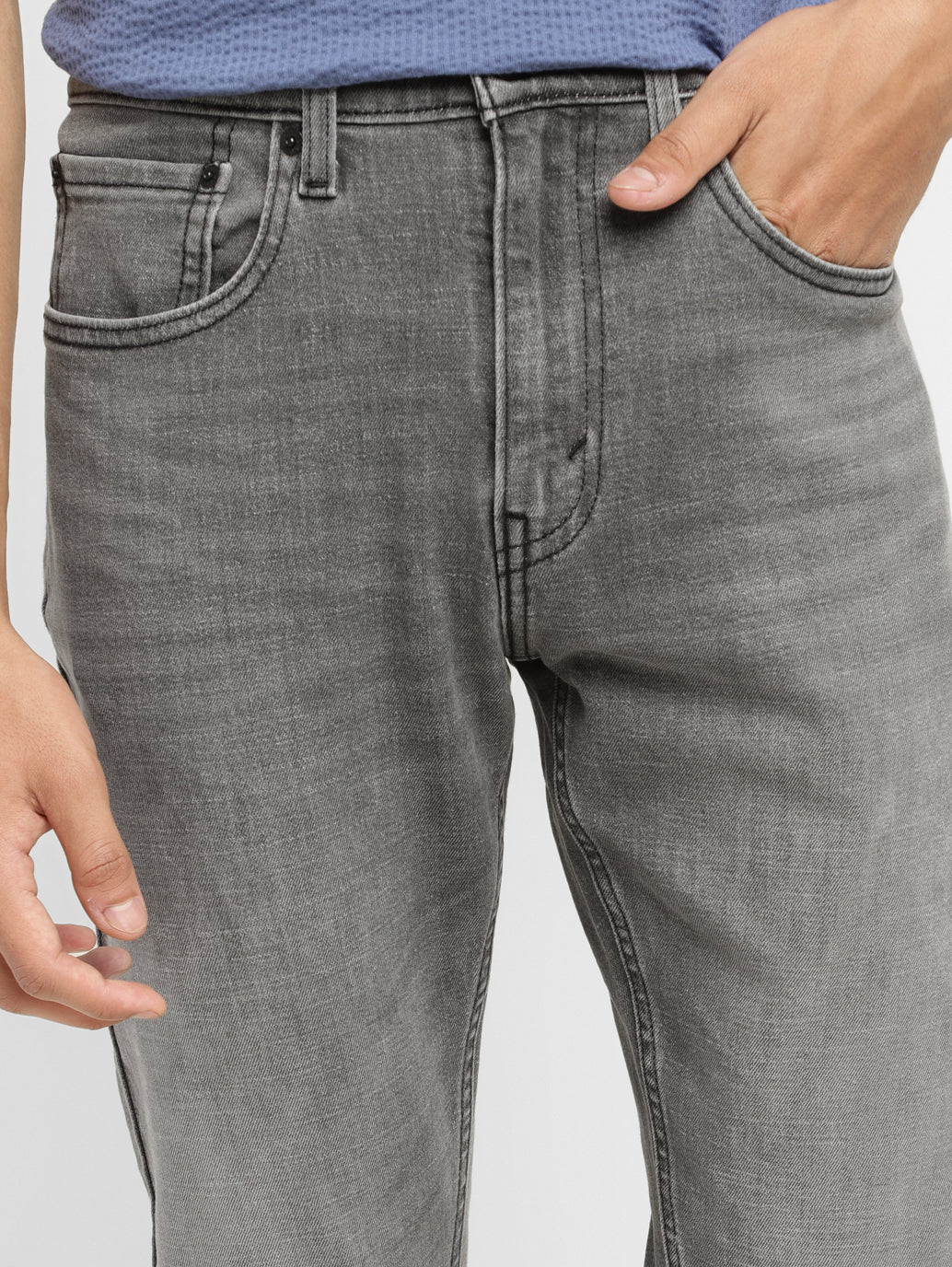 Men's 512 Light Grey Slim Tapered Fit Mid Rise Jeans - Image 5
