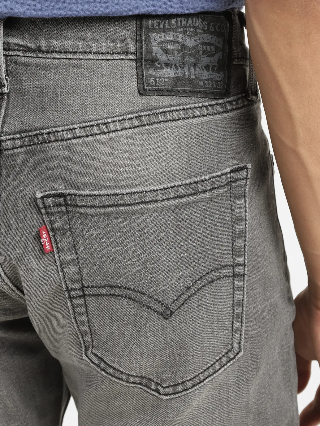 Men's 512 Light Grey Slim Tapered Fit Mid Rise Jeans - Image 7