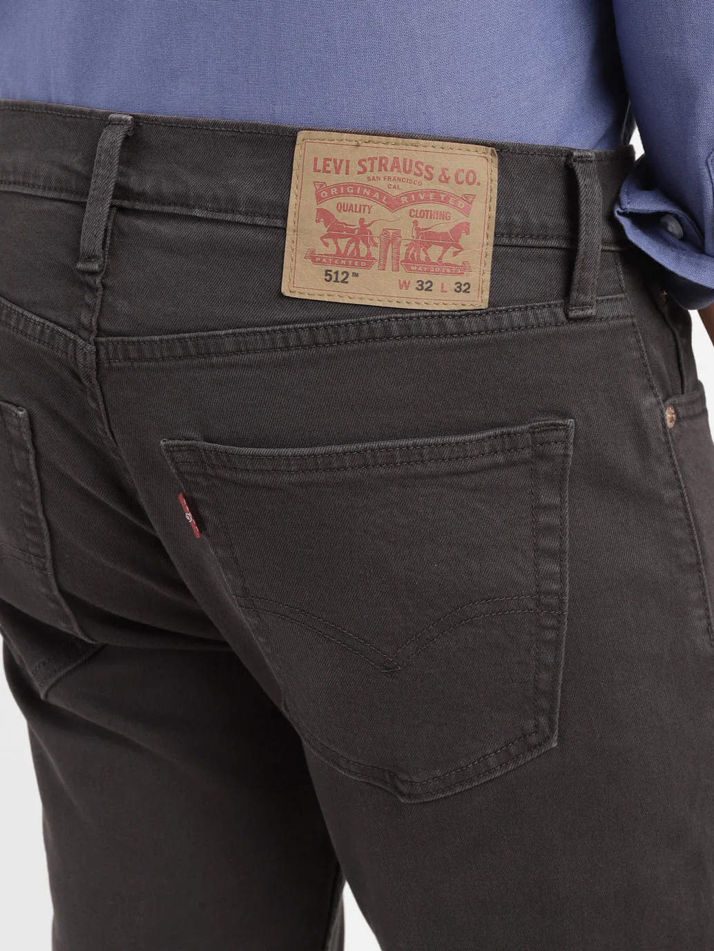Men's 512 Grey Slim Tapered Fit Mid Rise Jeans - Image 6