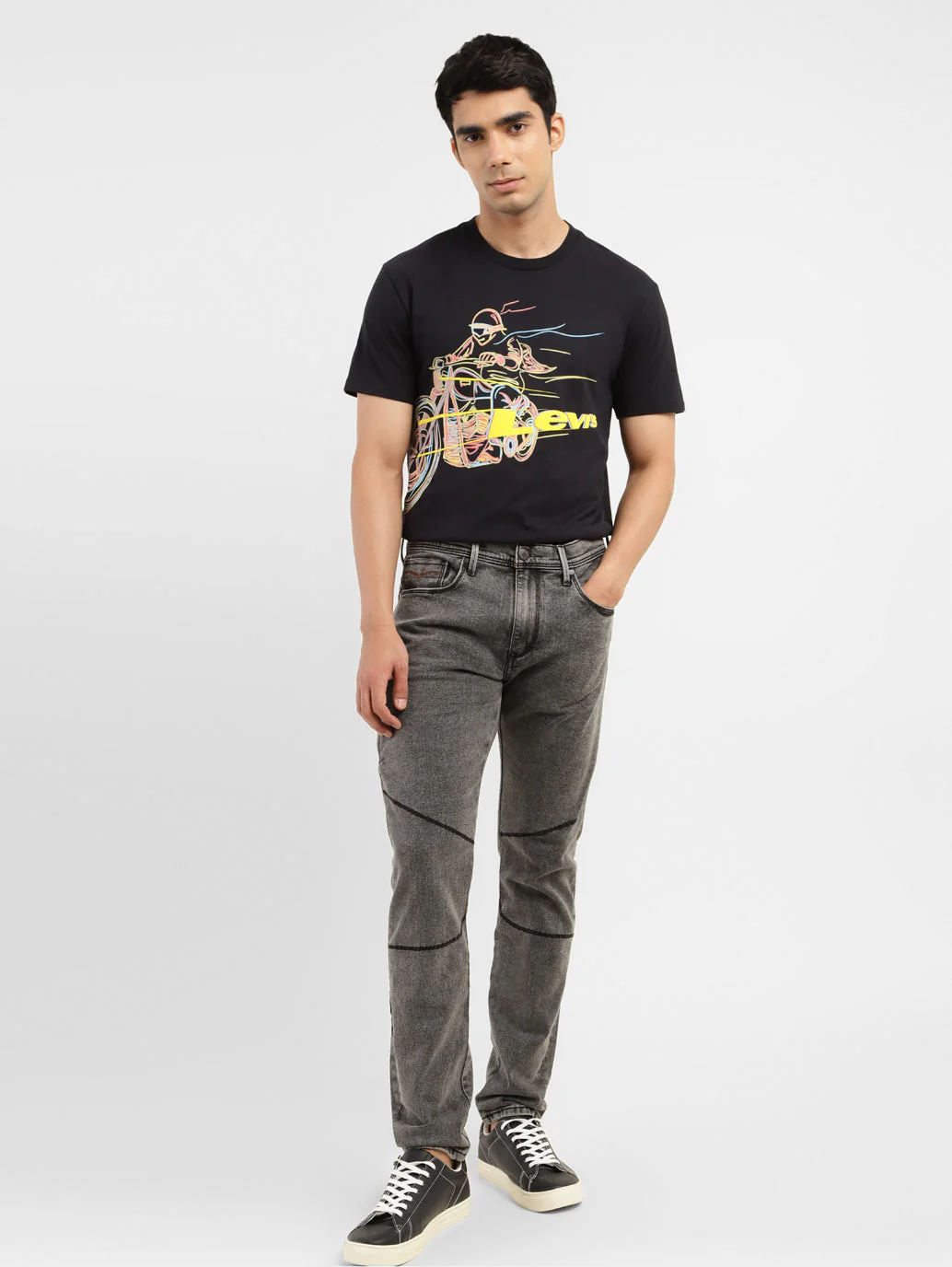 Men's 512 Grey Slim Tapered Fit Mid Rise Jeans - Image 2