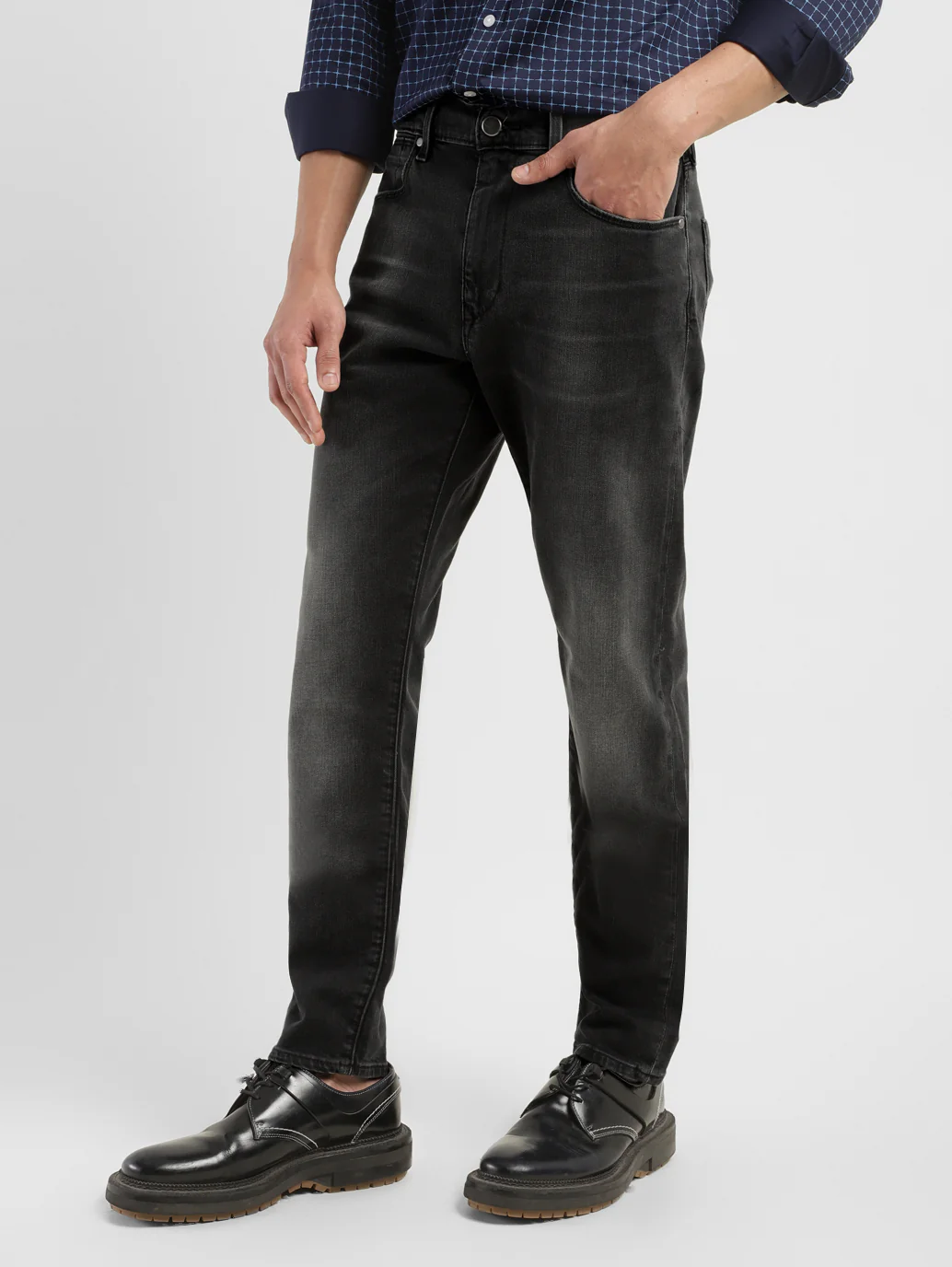 Men's Redloop 512 Grey Slim Tapered Fit Mid Rise Jeans - Image 5