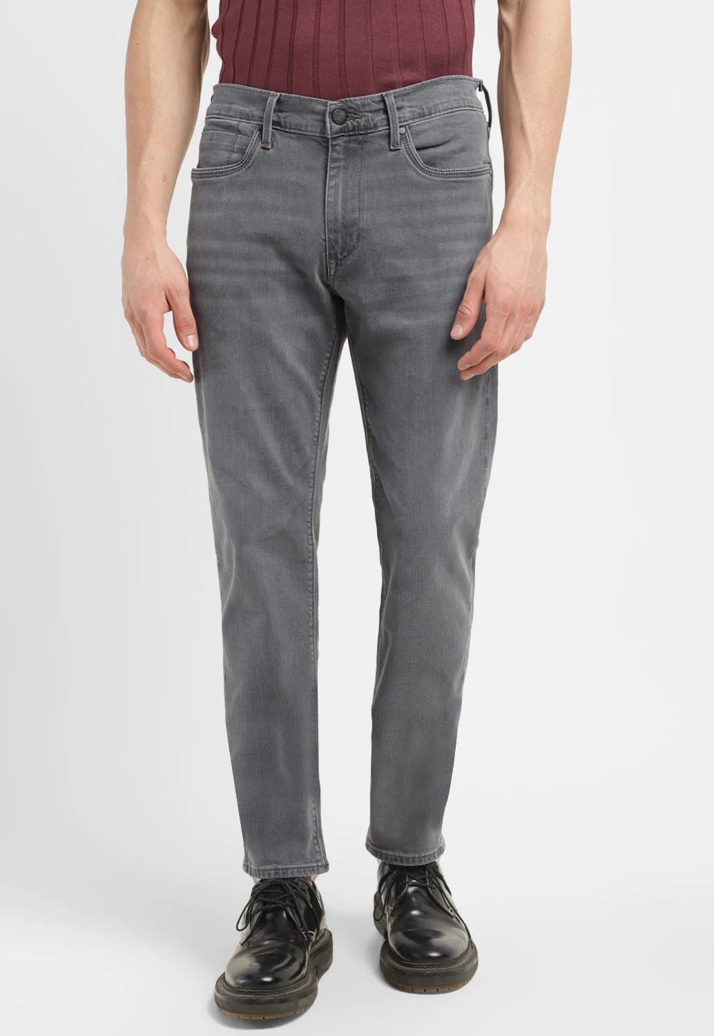 Men's Redloop 512 Grey Slim Tapered Fit Mid Rise Jeans - Image 2