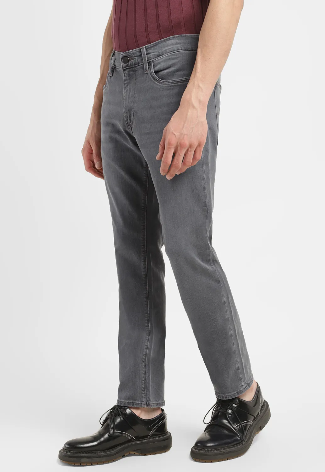 Men's Redloop 512 Grey Slim Tapered Fit Mid Rise Jeans - Image 5