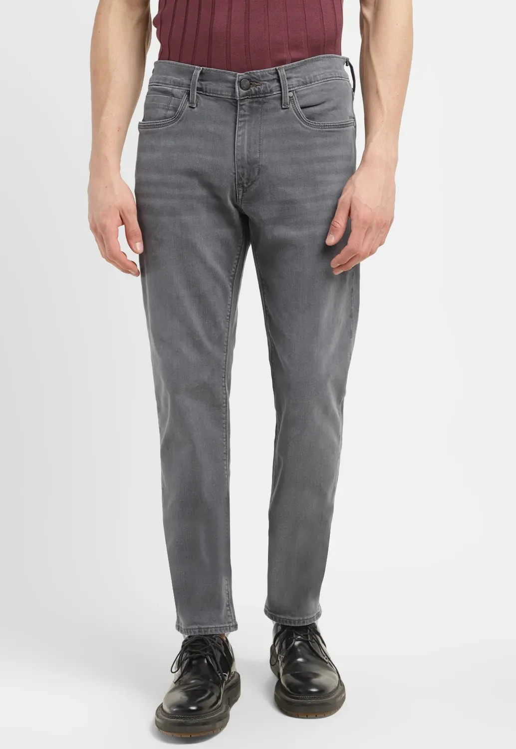 Men's Redloop 512 Grey Slim Tapered Fit Mid Rise Jeans - Image 9