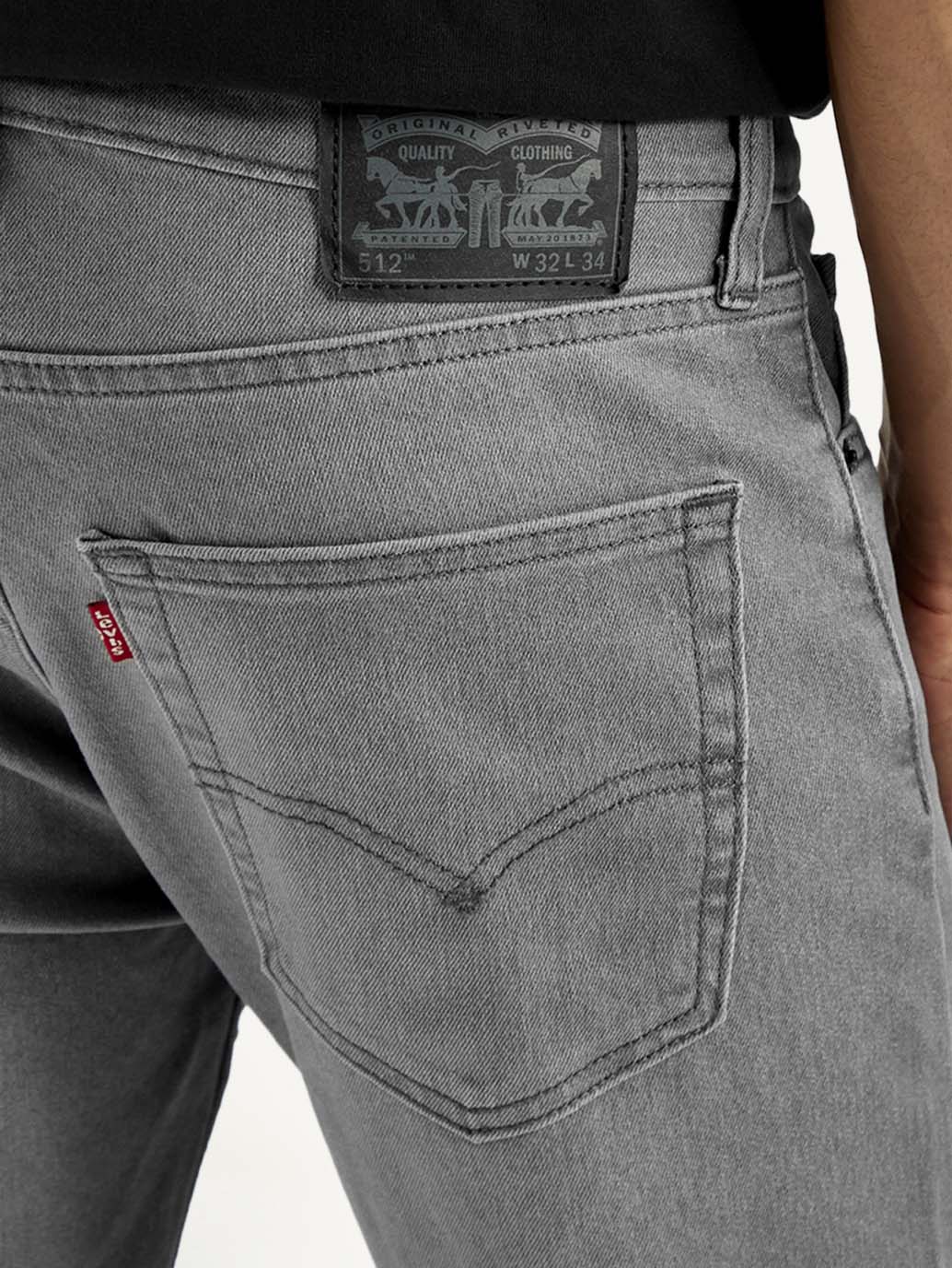 Men's 512 Grey Slim Tapered Fit Mid Rise Jeans - Image 5