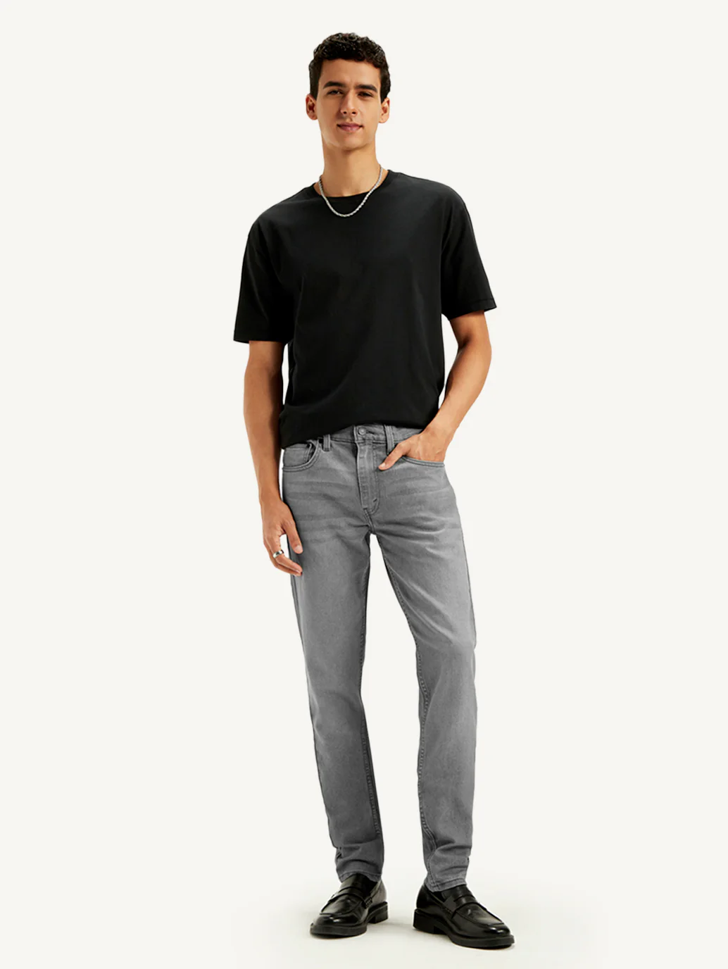 Men's 512 Grey Slim Tapered Fit Mid Rise Jeans - Image 6