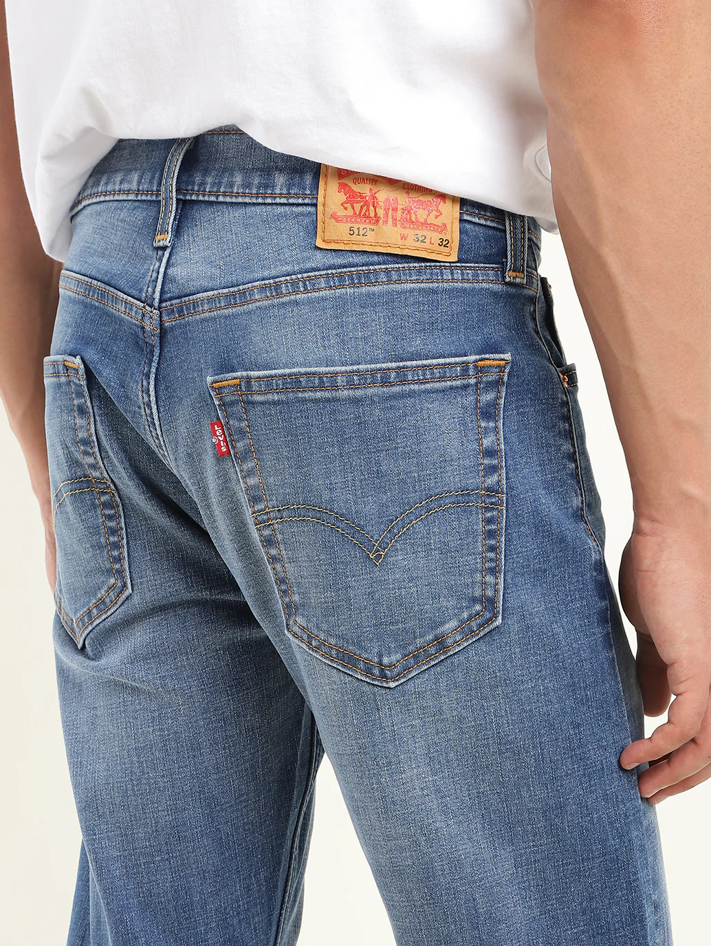 Men's 512 Blue Slim Tapered Fit Mid Rise Jeans - Image 6