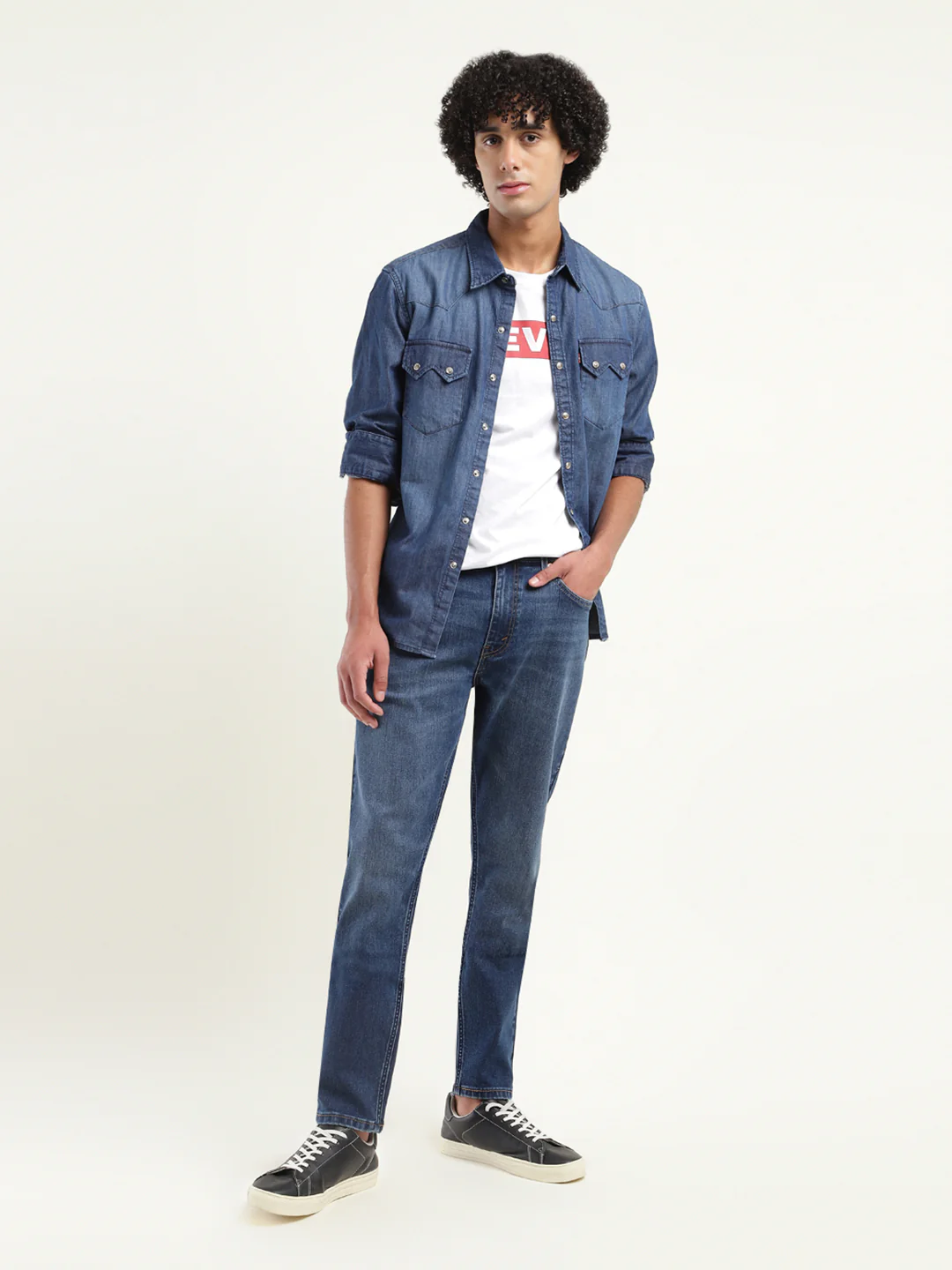 Men's 512 Blue Slim Tapered Fit Mid Rise Jeans