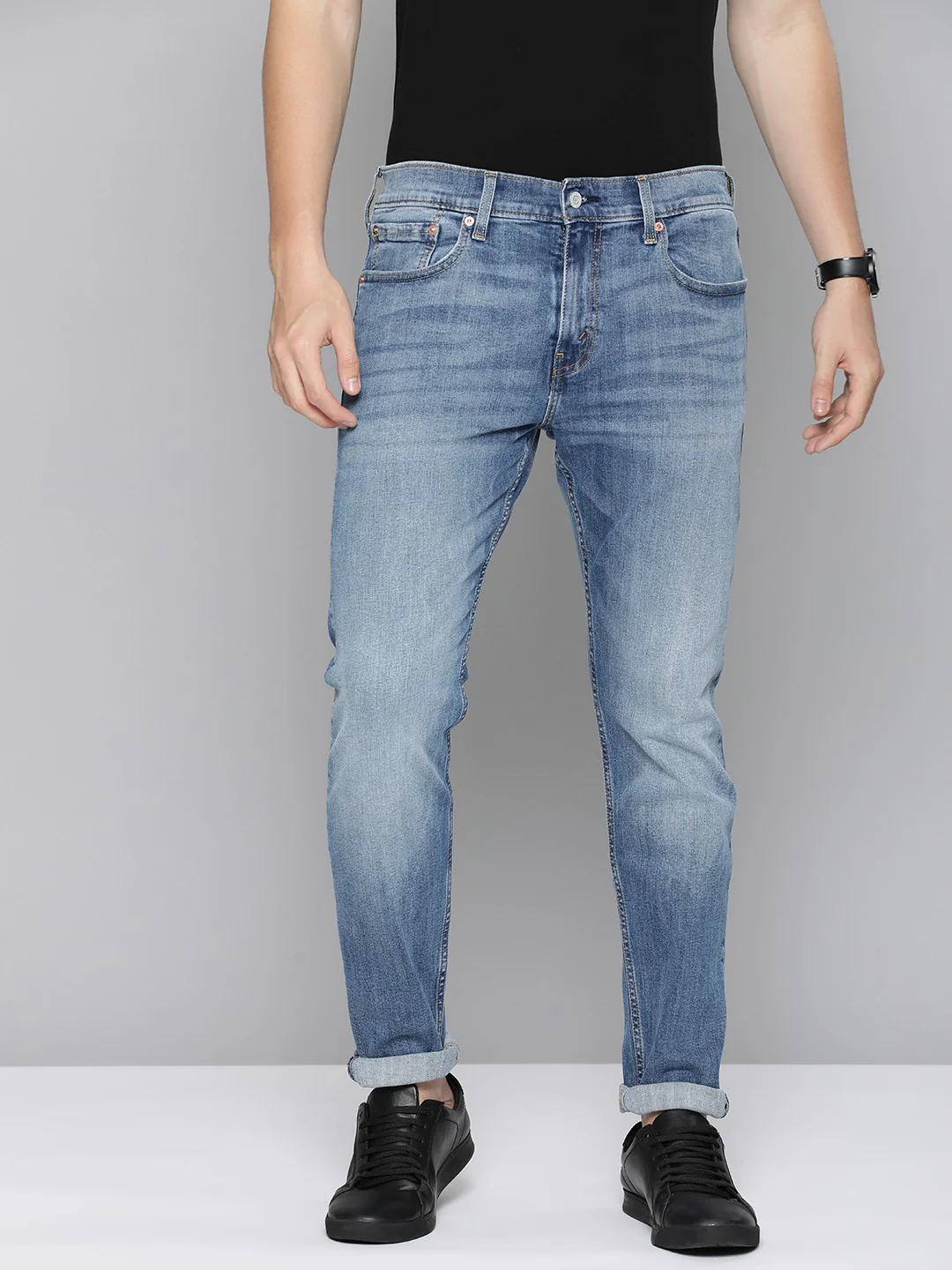 Men's 512 Blue Slim Tapered Fit Mid Rise Jeans - Image 5