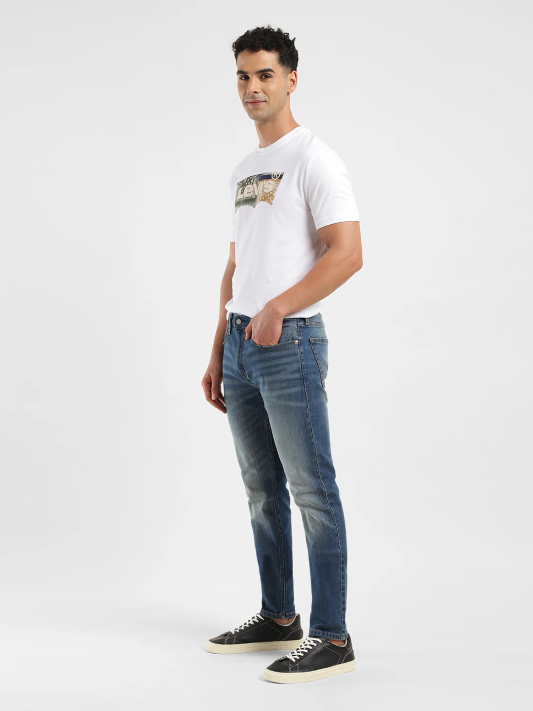 Men's 512 Blue Slim Tapered Fit Mid Rise Jeans - Image 3
