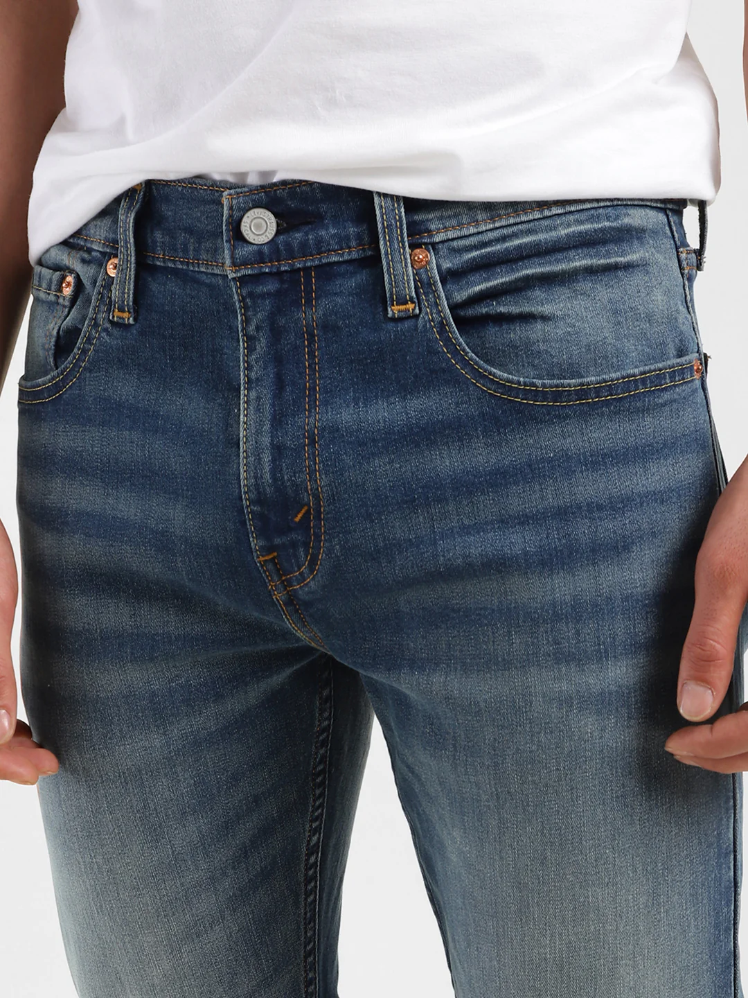Men's 512 Blue Slim Tapered Fit Mid Rise Jeans - Image 6