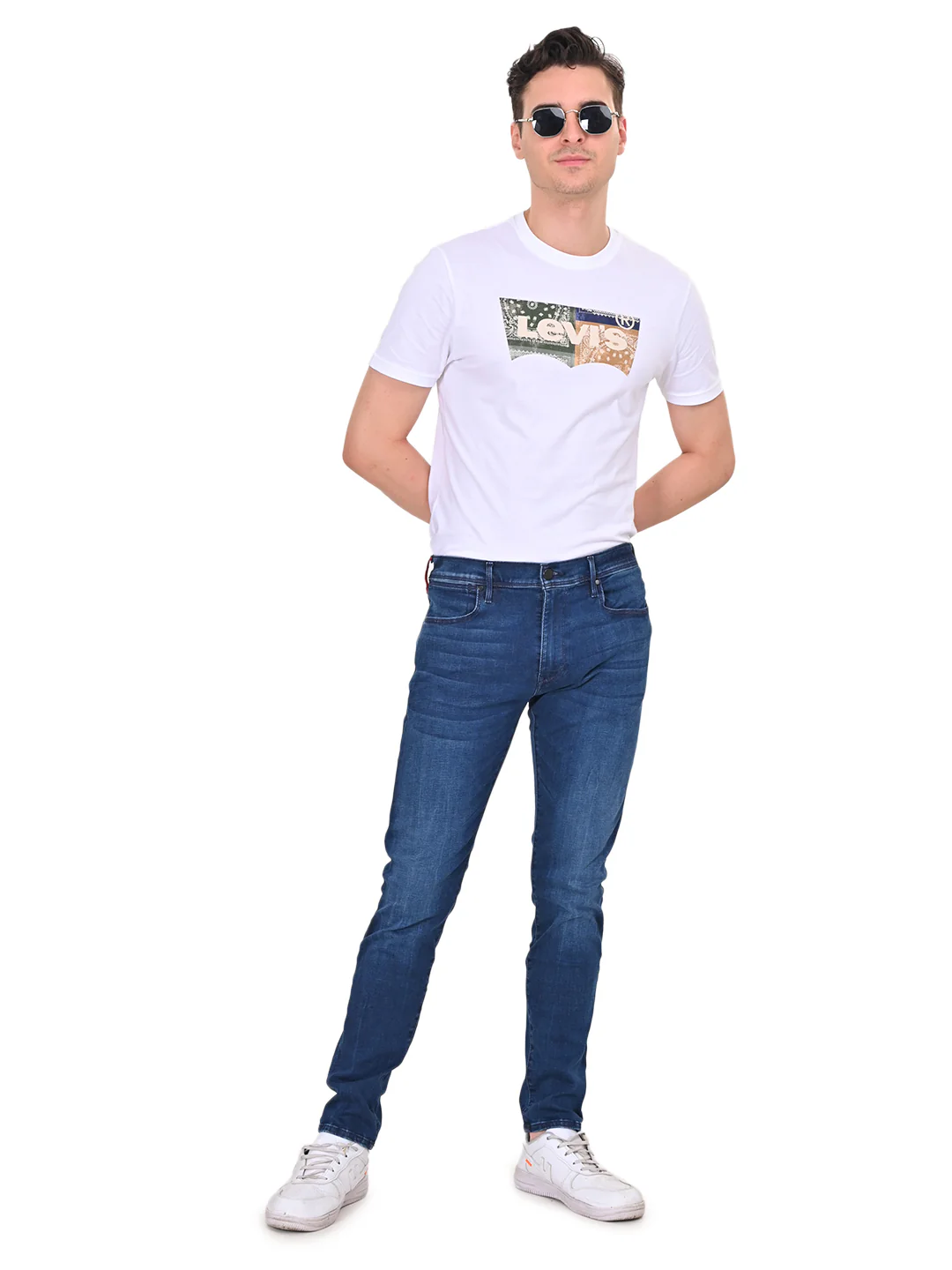 Men's Redloop 512 Blue Slim Tapered Fit Mid Rise Jeans - Image 8