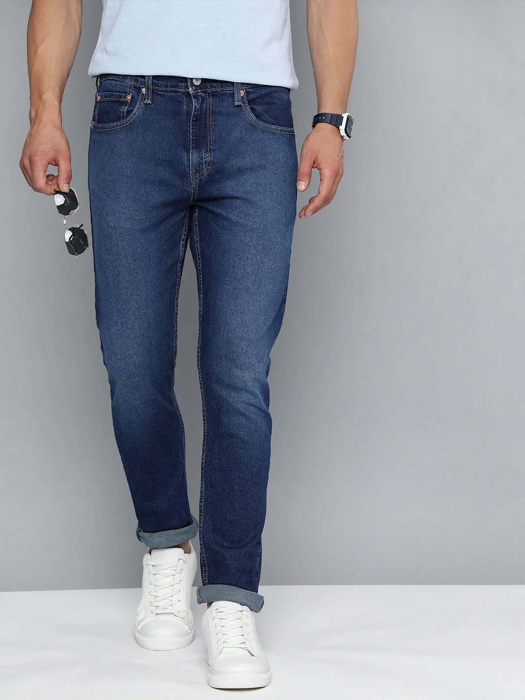 Men's 512 Blue Slim Tapered Fit Mid Rise Jeans