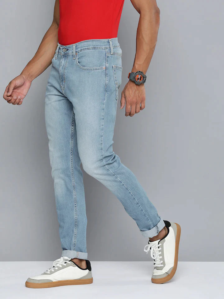 Men's 512 Blue Slim Tapered Fit Mid Rise Jeans - Image 2